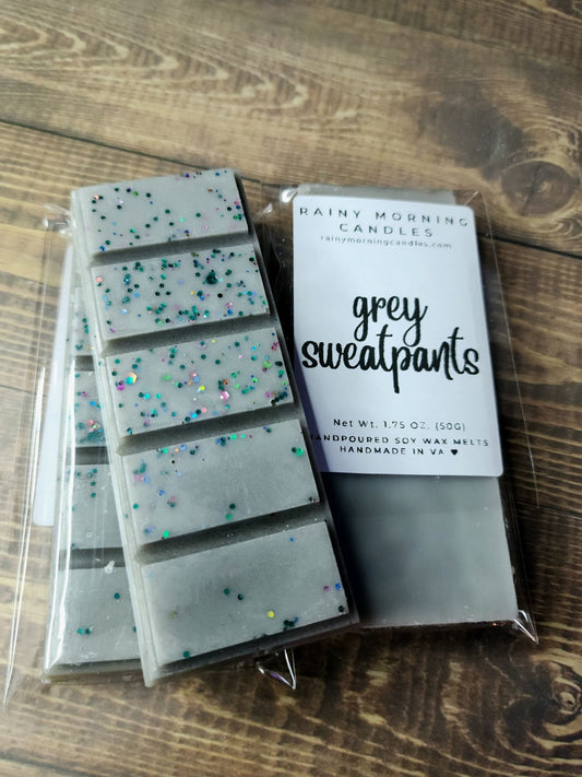 Grey Sweatpants | Wax Melts - Rainy Morning Candles
