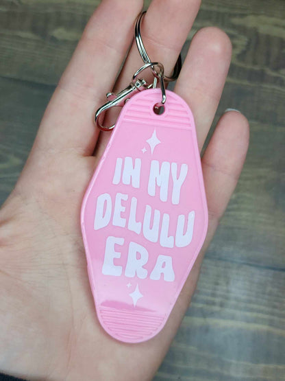 "In My Delulu Era"  Retro Motel Keychain
