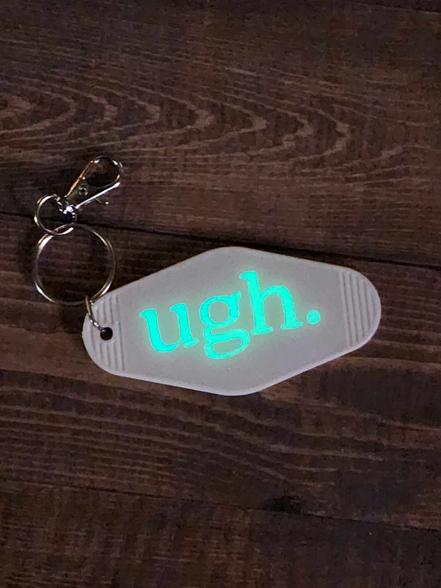 "Ugh." Retro Motel Keychain