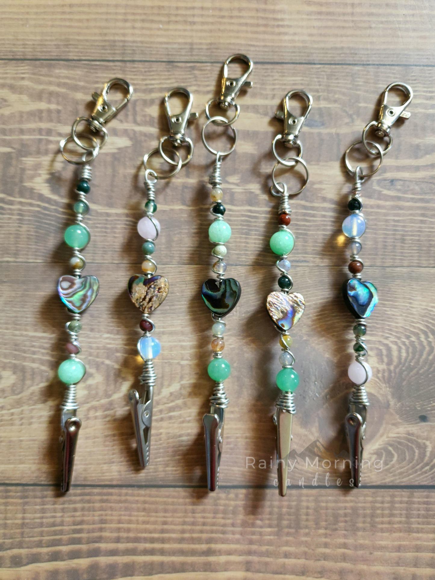 Heart Shaped Abalone Mini Clip Wand | ATM Card Grabber | Mini Roach Clip