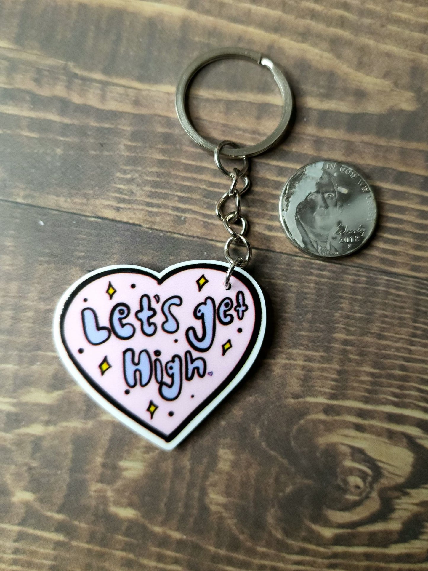 Lets Get High Keychain - Rainy Morning Candles 